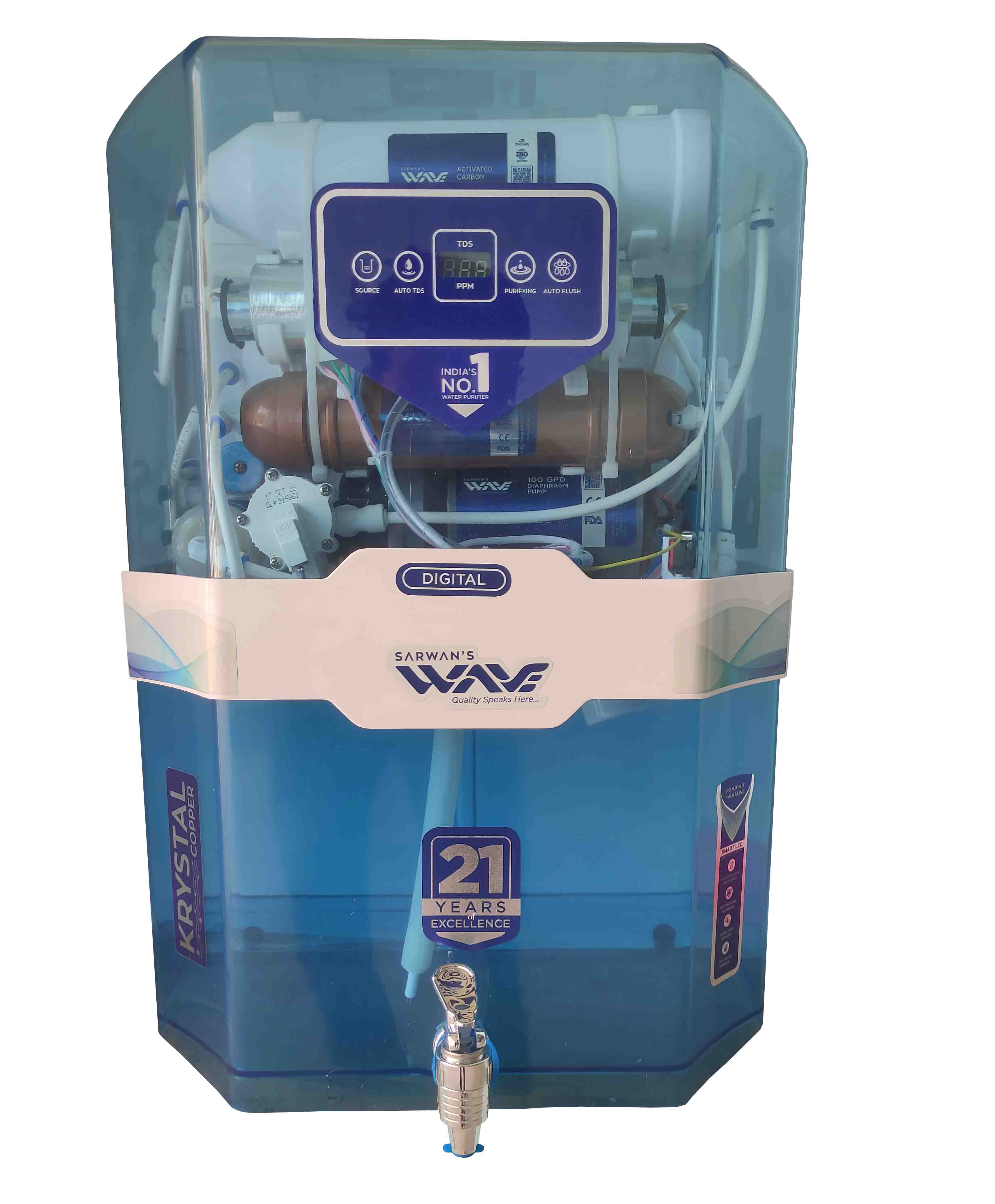 WAVE KRYSTAL TRANSPARENT (BLUE) - AUTO TDS